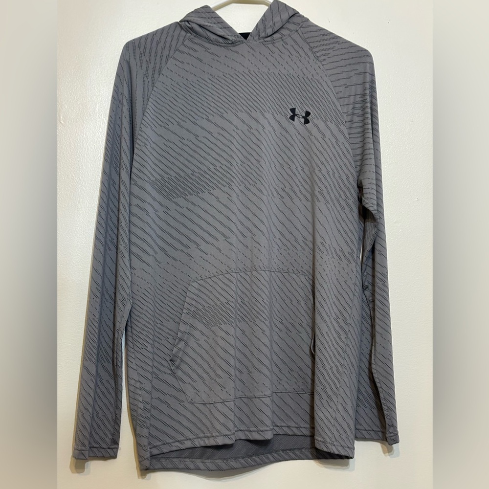 Under Armour HeatGear Men's Loose Fit Hoodie - Gray Patterned - Size Medium